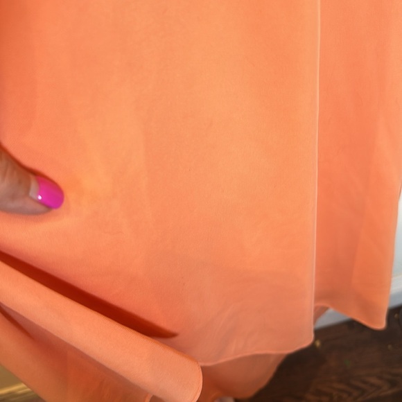 Vintage cross front La Femme Coral rhinestone Dress hi-lo Riviera - Picture 5 of 8